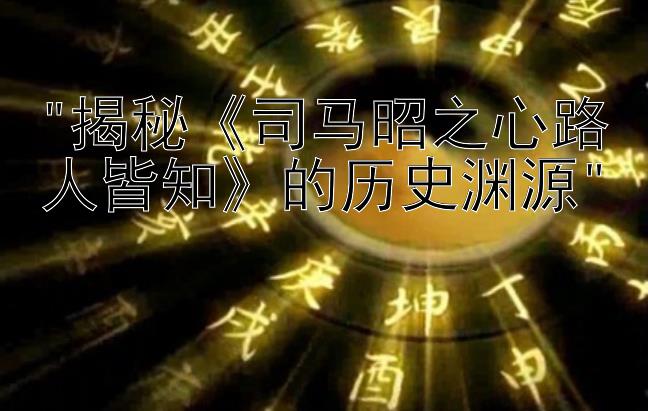 揭秘《司马昭之心路人皆知》的历史渊源