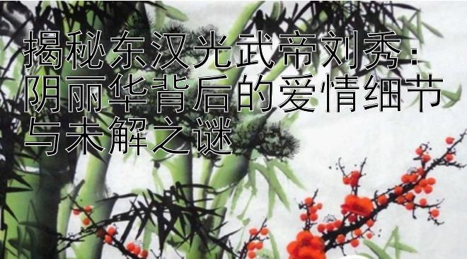 揭秘东汉光武帝刘秀：阴丽华背后的爱情细节与未解之谜